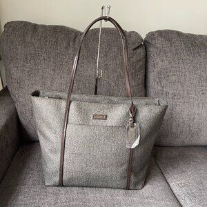 Tumi Grey Textured Leather Villa Quintessential Tote Bag New Without Tag